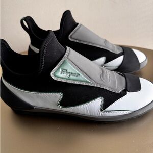 Black and Gray Slip-On Sneakers